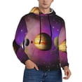 thumbnail image 2 of Fotbe Men's Hoodie with Planets And Stars Pattern - Kangaroo Pocket Pullover Hooded Sweatshirt, Perfect for Daily Wear, Travel, and Home-3X-Large, 2 of 7