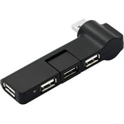 RIIEYOCA USB 2.0 Hub Extender, 4 Port USB Hub Power Adapter, USB 180 ° Rotation, for PC, Laptop, Keyboard, Mouse, Hard