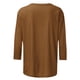 thumbnail image 4 of Fiudx Camisetas para Mujer Blusa Casual de Manga Tres Cuartos con Cuello Redondo y Color Sólido para Mujer, 4 of 5