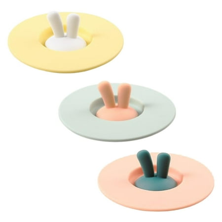 

Silicone Cup Lids-Easy to Clean Mug Cover|Safe to Have Contact with Food Cute Delicate Leak Proof Bunny Ear Hot Cold Drink Cup Cover Lid for Tea Milk Coffee Mug Cup or Glass Cup