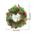 thumbnail image 3 of Festive Autumn To Winter Transition Christmas Halloween Door Hangers Garland Ornaments Set Olive Wreaths Wall Wreaths Living Room 30 in Christmas Wreath Holiday Wreaths for Front Door Winter Door, 3 of 5