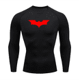 thumbnail image 2 of Camisetas de murciélago ancho para hombre, camisa deportiva para correr, Camiseta corta de Fitness, secado rápido, medias de gimnasio, camisas de compresión muscular, 2 of 5