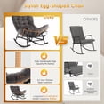 thumbnail image 3 of Papasan Rocking Chair with Foot Rest, Papasan Chair with Thick Removable Cushion and Metal Frame, Lounge Chairs and PE Rattan Rocker for Patio, Garden, Lawn, Living Room, 3 of 7