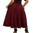 thumbnail image 4 of Jupes Longues Plissées Taille Haute pour Femmes Jupe Évasée Robe en Satin, 4 of 6
