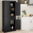 thumbnail image 2 of HOMCOM 72" Tall Kitchen Pantry Storage Cabinet with Barn Doors, Black, 2 of 10