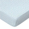 SheetWorld Fitted 100% Cotton Percale Play Yard Sheet Fits BabyBjorn Travel Crib Light 24 x 42, Stars Pastel Blue Woven