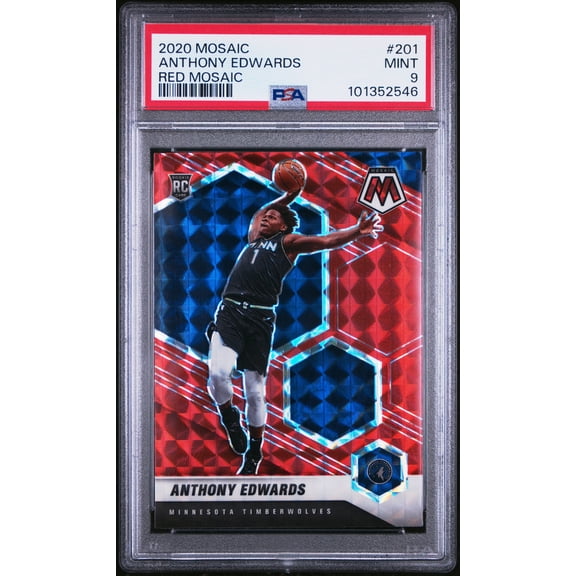2020 Panini Mosaic Anthony Edwards #201 Red PSA 9