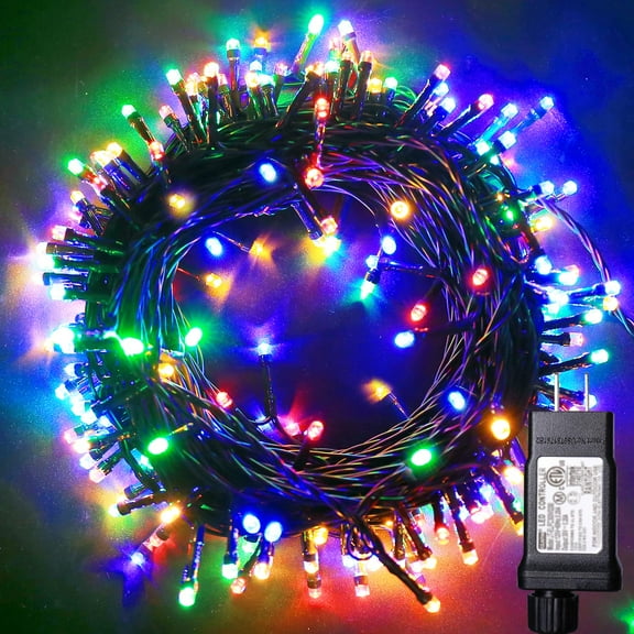 100 LED Multicolor Christmas Lights 33 Ft Waterproof Fairy String Lights with 8 Modes, Timer Function for Indoor Outdoor Xmas Tree Garden Party Wedding Decor, Multicolor