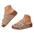 thumbnail image 1 of Fsqjgq Sandales pour Femmes Classiques à Double Cuir, Mules pour Femmes Confortables à Semelle en Liège, Mules Décontractées Rétro Respirantes, Sandales d'Intérieur et d'Extérieur en Plusieurs Couleurs, Mode Plage pour Femmes, 1 of 8