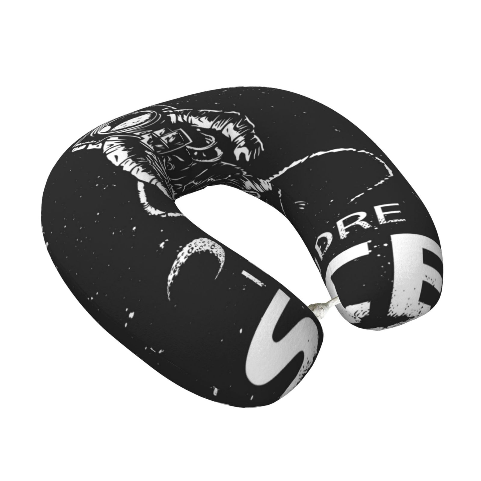 Xecao I Need More Space Print Memory Foam Cervical Neck Pillow Versatile U-Shaped Pillows for Home,Office,Camping,Travelling,Soft Washable Cover