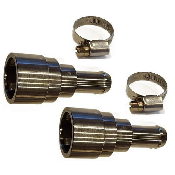(SET OF TWO) UPGRADED STAINLESS STEEL Heater Core Coolant Hose Connector FITS: 1998-2014 Chevrolet Silverado/GMC Sierra 1500 2500 3500 Tahoe Suburban Cadillac Escalade Yukon Avalanche Express/Savana
