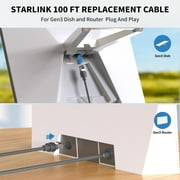 Starlink Gen 3 Cable 30FT/ 9.5M Short Cable, Replacement Extension Starlink Ethernet Cable Waterproof, Grey