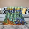thumbnail image 2 of COMIO  Blanket Irises Gifts for Women Kids Girls Home Bedroom Birthday Christmas Flowers Floral Decor Soft Cozy Lightweight Throw Blankets, 2 of 6