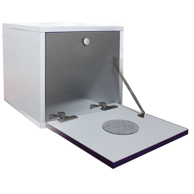 Buro Flotante Recamara Mdf Luz Led Ensamblado Gris
