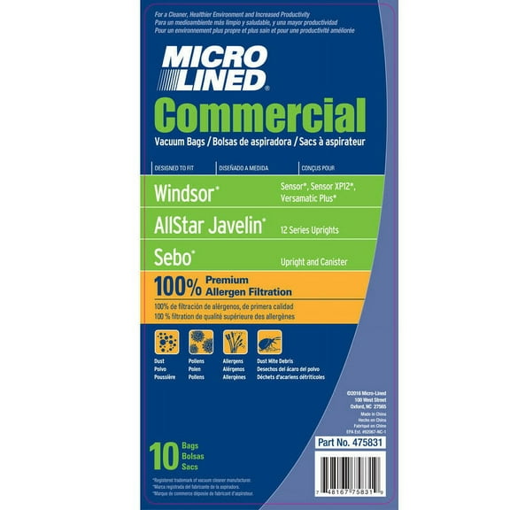 Windsor Sensor Sebo Micro Allergen Vacuum Cleaner Bags by DVC Made in USA [ 40 Bags ]
