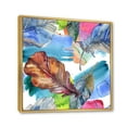 thumbnail image 3 of Designart 'Bird Feather In Pink and Blue' Traditional Framed Canvas Wall Art Print, 3 of 5