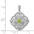thumbnail image 5 of 14K White Gold Plated Diamond & Peridot Fancy Pendant, 5 of 5