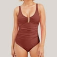 thumbnail image 2 of Women's Swimsuit With U Shape Gathered Pleats Stylish And Figure Flattering, 2 of 6