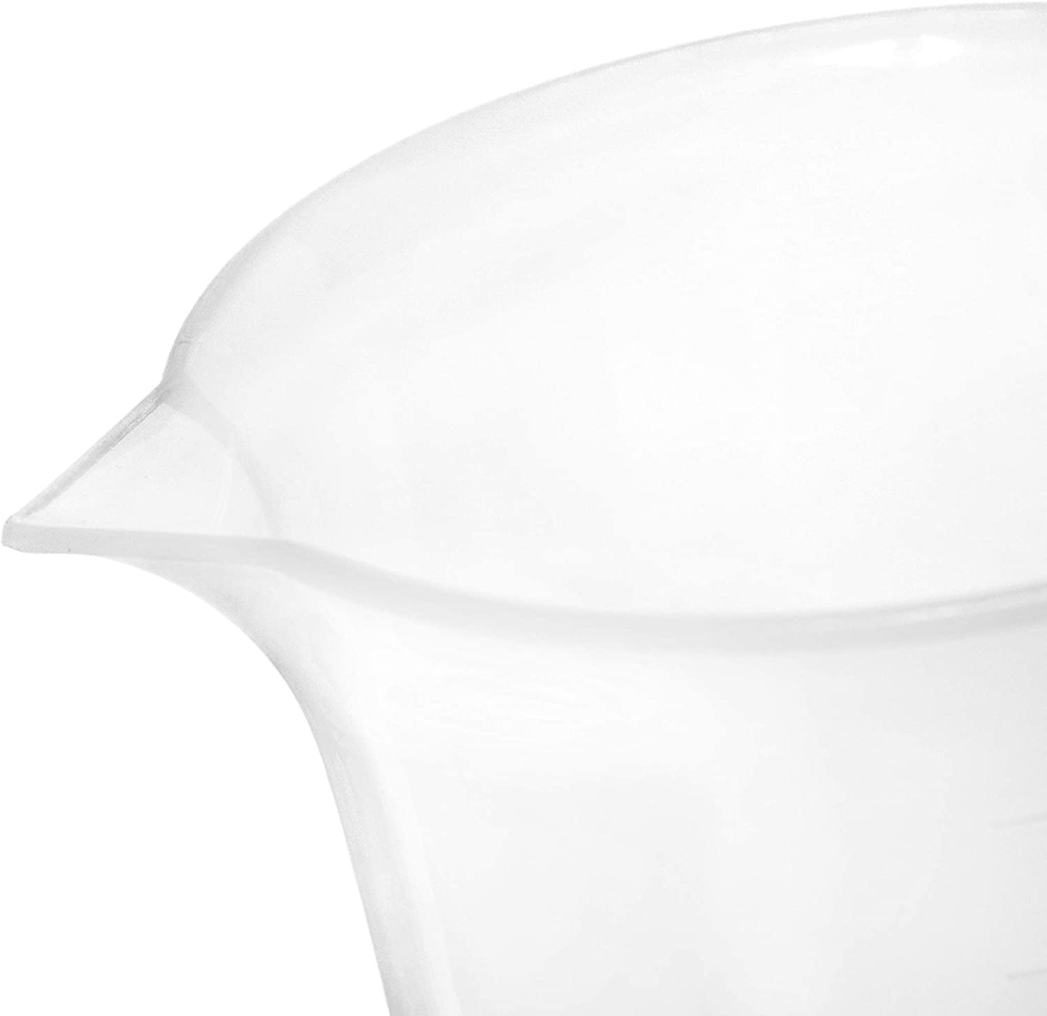 Measuring Jug, 1000ml - Polypropylene Plastic - Raised Graduations - Chemical Resistant, Autoclavable - Handle for Convenient Lifting - Eisco Labs - Walmart Supplies