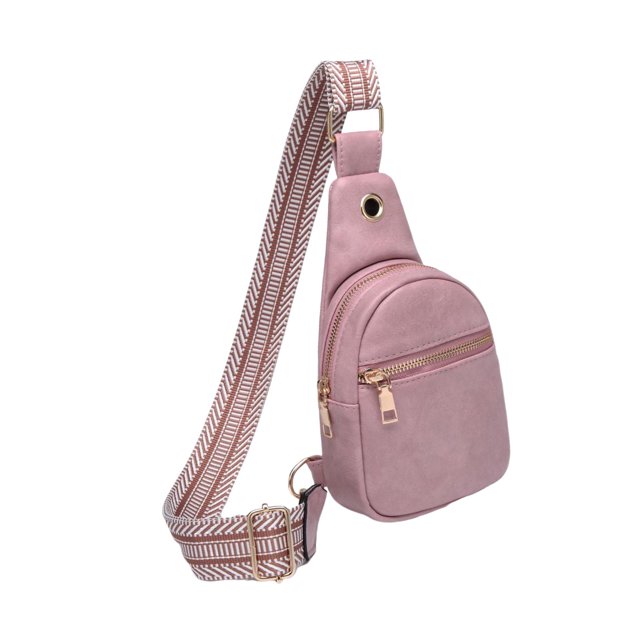 Bag Women Crossbody Backpack Chest Bag Adjustable Shoulder Strap Versatile Pink