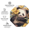 thumbnail image 4 of Pofeuu Clear Sky Cute Sunflower Panda Print Leather Coasters Set of 6, Round Cups Mugs Mat Pad for Home Kitchen Heat Resistant Drink Coasters,Octagon, 4 of 7