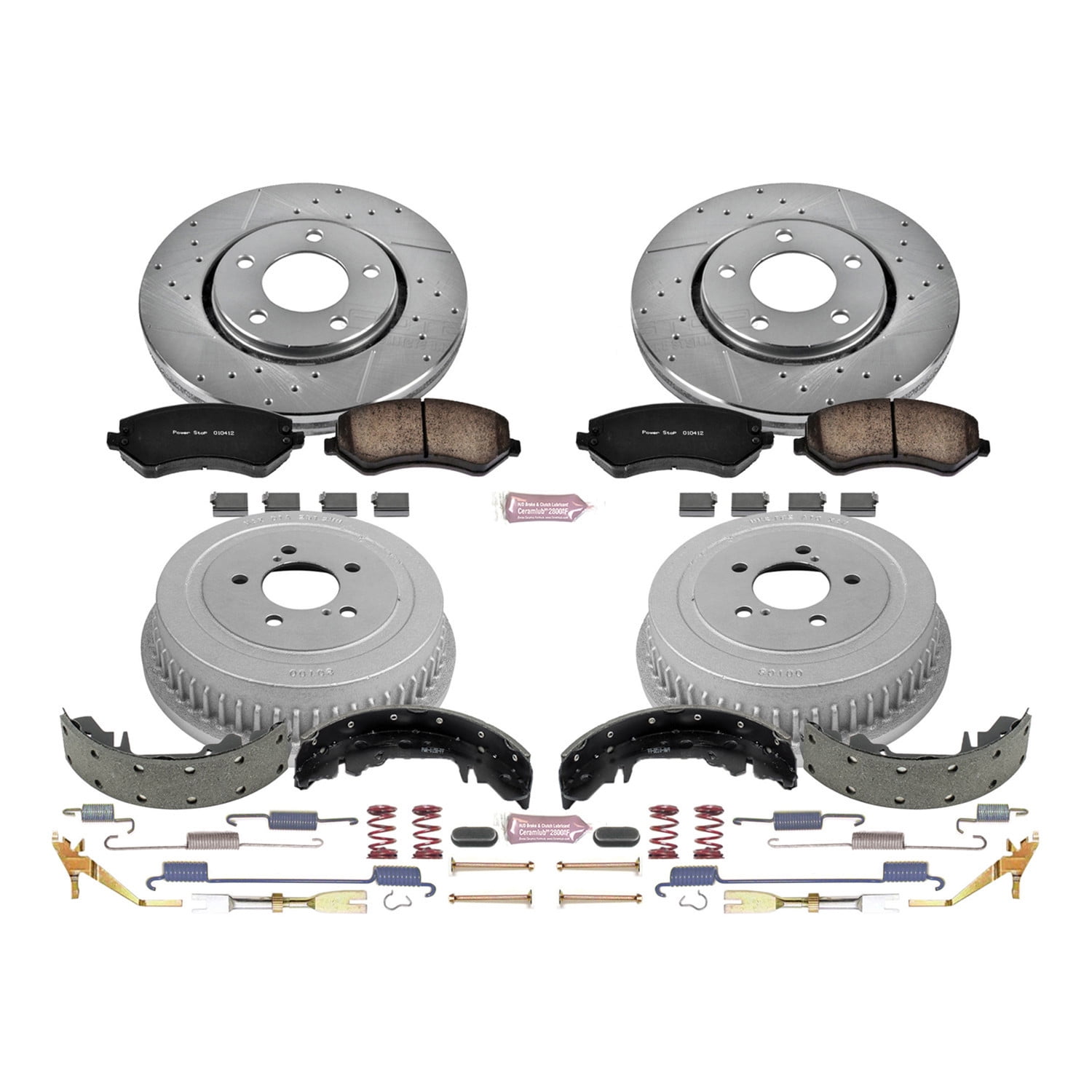 PowerStop Front and Rear Z23 Evolution Sport Brake Pad Rotor Drum and Shoe Kit Fits: CHRYSLER DODGE Select Models K15013DK