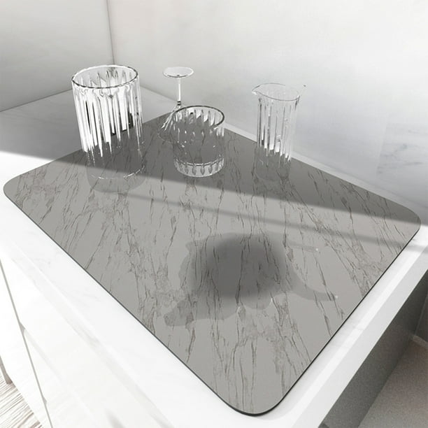 Tapete de secado superabsorbente, tapete grande para café para encimera de cocina, tapete de mesa de 30 x 40 cm, fácil de limpiar, secado rápido y apto para lavavajillas, ideal para usar