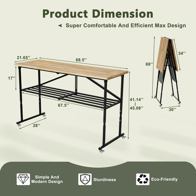 Aukfa Heavy-Duty Folding Workbench, Folding Utility Table