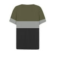 thumbnail image 4 of Zwiiyzr Womens T-Shirts Independence Day Printed Blouses Short Sleeved V-Neck Button Up Fashionable(Olive Green,XL), 4 of 5