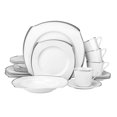 thumbnail image 1 of World Gifts  20-Piece Porcelain  Dinnerware Set - Platinum Silver Ornament, Service for 4, 1 of 2