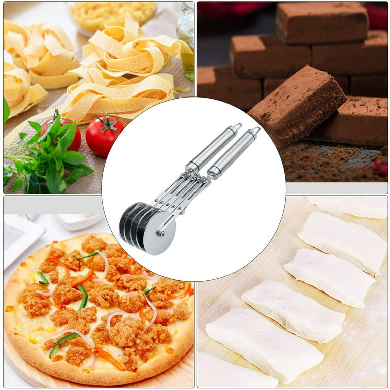 1pc, 3 Wheel /5 Wheel Pastry Cutter With Handle, Dough Cutter, Stainless  Pizza Slicer, Multipurpose Cutting Roller Knife, Dough Divider, Pastry  Roller