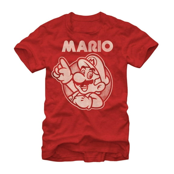 Men's Nintendo Mario  Graphic Tee Red Heather Large