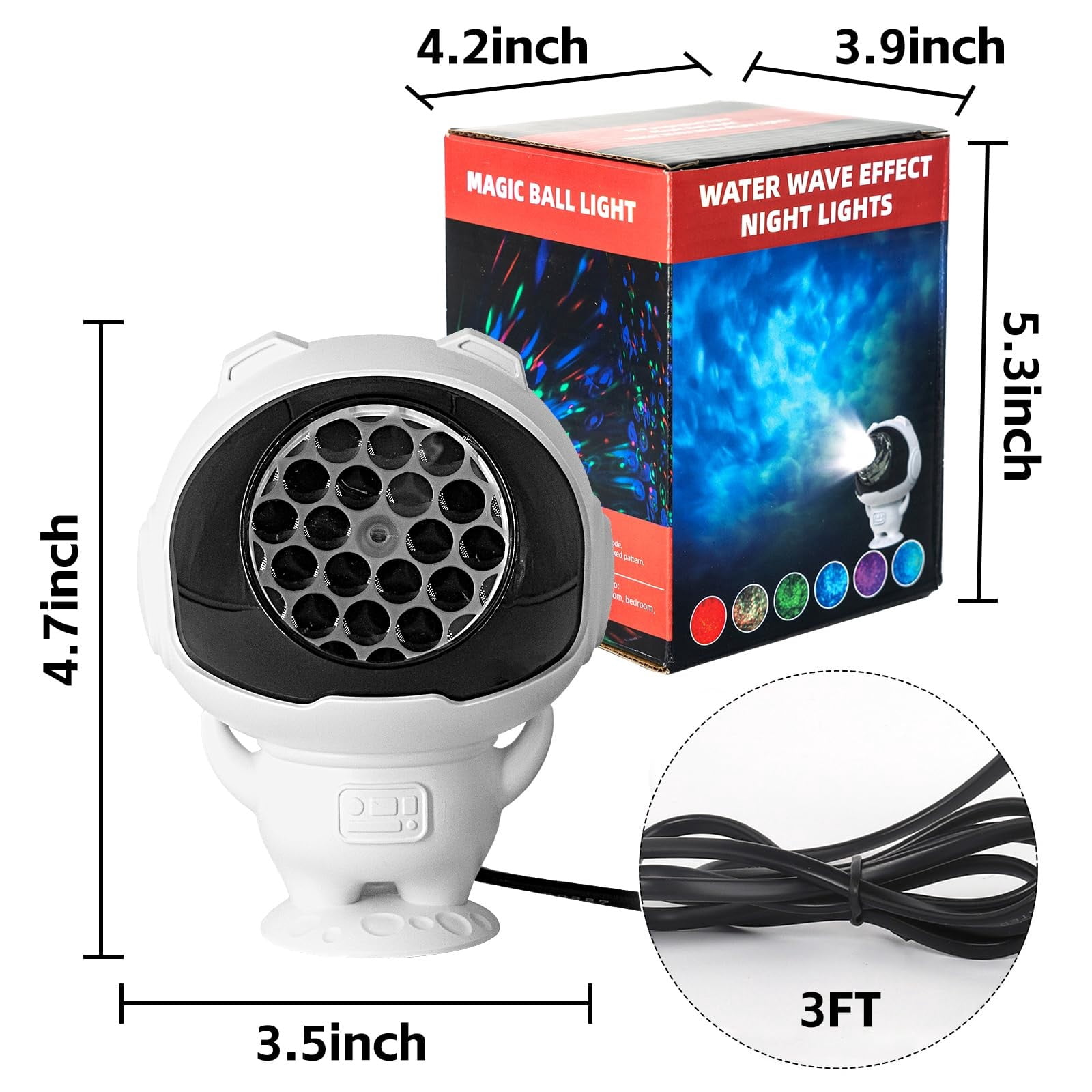 Projector Lights Indoor/Outdoor Led Lights Projector For Decorations Holiday Projector For Party 2024 Upgrade Indoor For Home， Gi Man Lamp Color Lights Space Lamps for Kids Elephant Baby Night Light