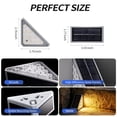 thumbnail image 4 of Hoyiours Solar Step Lights Outdoor Waterproof IP67, 10 LED 80 Lumens Solar Stair Lights with High-Efficiency Polycrystalline Glass Panel, Triangle Solar Deck Lights for Patio, Yard and Garden, 2 Pack, 4 of 7