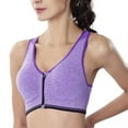 thumbnail image 3 of Zipper Front Closure Push Up Racerback Yoga Sports Bras for Women Comfortable Wirefree Post-Surgery Bra, 3 of 16