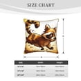 thumbnail image 4 of Fotbe Autumn Raccoon In Forest Pattern Velvet Decorative Throw Pillow Covers with Elegant Piping, Soft Plush Cushion Cover for Sofa, Bed, Car, Office-16"x16", 4 of 8