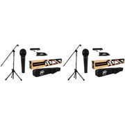 2 Peavey PV MSP1 PVi 100 Microphones+Mic Stands With Boom + Gig Bags+XLR Cables