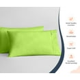 thumbnail image 3 of King Pillowcase Size 800 TC Parrot Green Solid, Long Staple & Breathable, Easy to wash, Pack of 2, 3 of 5