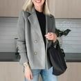 thumbnail image 5 of Women's Fashion Casual Solid Color Patchwork Long Sleeve Jacket for Fall and Winter Wear, Stylish and Comfortable,Gray,S, 5 of 7