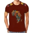 thumbnail image 1 of Men‘s 3D Printed African Continent Map Pattern Round Neck T-Shirt  Summer Casual Sports Outdoor Fashion Short Sleeve, 1 of 7
