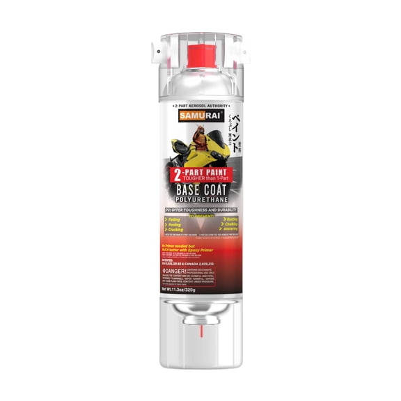 Samurai 2-Part Polyurethane Super Bike Base Coat Spray Paint (FLAT YELLOW, Pack of 1 Can)