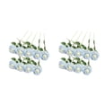 thumbnail image 2 of Advancent Paquete de 9 flores artificiales, decoración de rosas, ramo de manualidades para bodas, atmósfera, habitación, accesorios de fotografía Azul blanco 2piezas Advancent CBP258425, 2 of 5