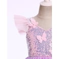 thumbnail image 4 of IBTOM CASTLE Toddler Baby Girls Shiny Butterfly Tutu Dress Princess Birthday Party Pageant Flower Girl Wedding Tulle Dresses 2-6T Purple, 4 of 7
