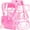 Pink Heart, variant on 17" Daisy Clear Backpack for Girls - 3Pcs Flip Design Stadium Approved Set, Waterproof Campus/School Transparent Bookbag (Black)