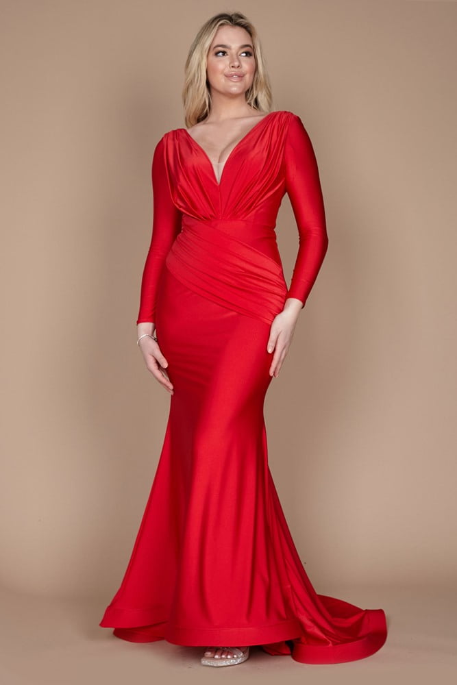 Dylan & Davids Long Sleeve Formal Evening Dress, Premium Stretch Jersey -  Walmart.com