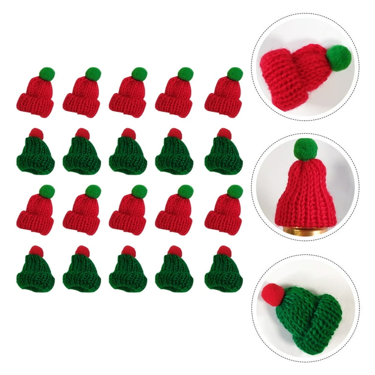 Frcolor Mini Christmas Hats Santa Ornaments Bottle Tree Hat Tiny