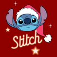 thumbnail image 2 of Womens Lilo & Stitch Christmas Hat Portrait Stars Stitch T Shirt, 2 of 5