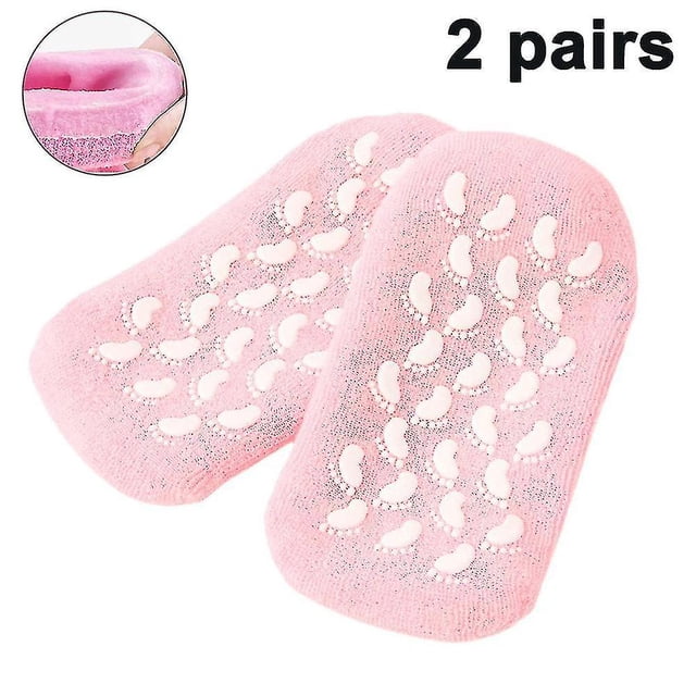 2 pares de calcetines de gel hidratante, piel de pies suaves reutilizables