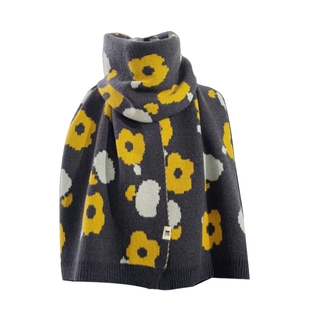 sweethay Invierno diseño Simple cálido mujer tejido chal niñas Color sólido pañuelo viaje boda capa Poncho accesorios de ropa Accesorios de disfraces Gris oscuro sweethay AP013371-02
