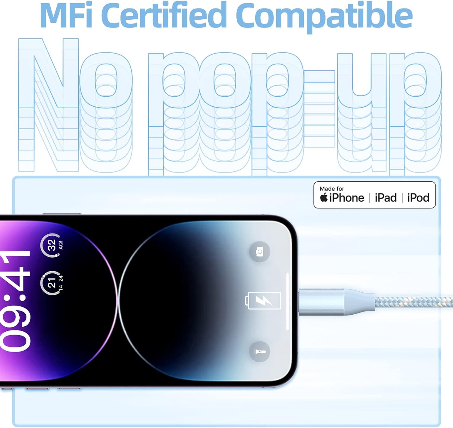iPhone 14 13 12 Charger Cord [Apple Mfi Certified] 3 Pack 10ft Compatible with iPhone iPad iPod